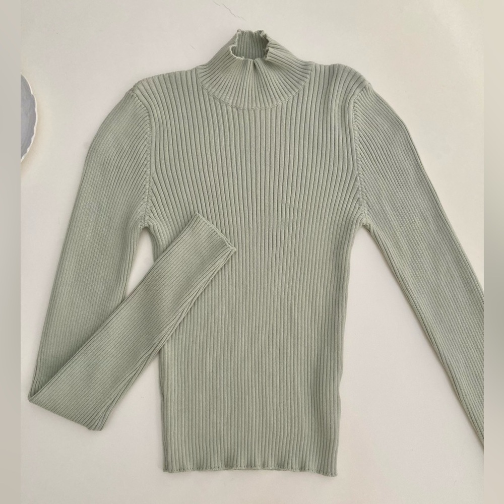 Brandy Melville Sage Green Mock Neck Sweater